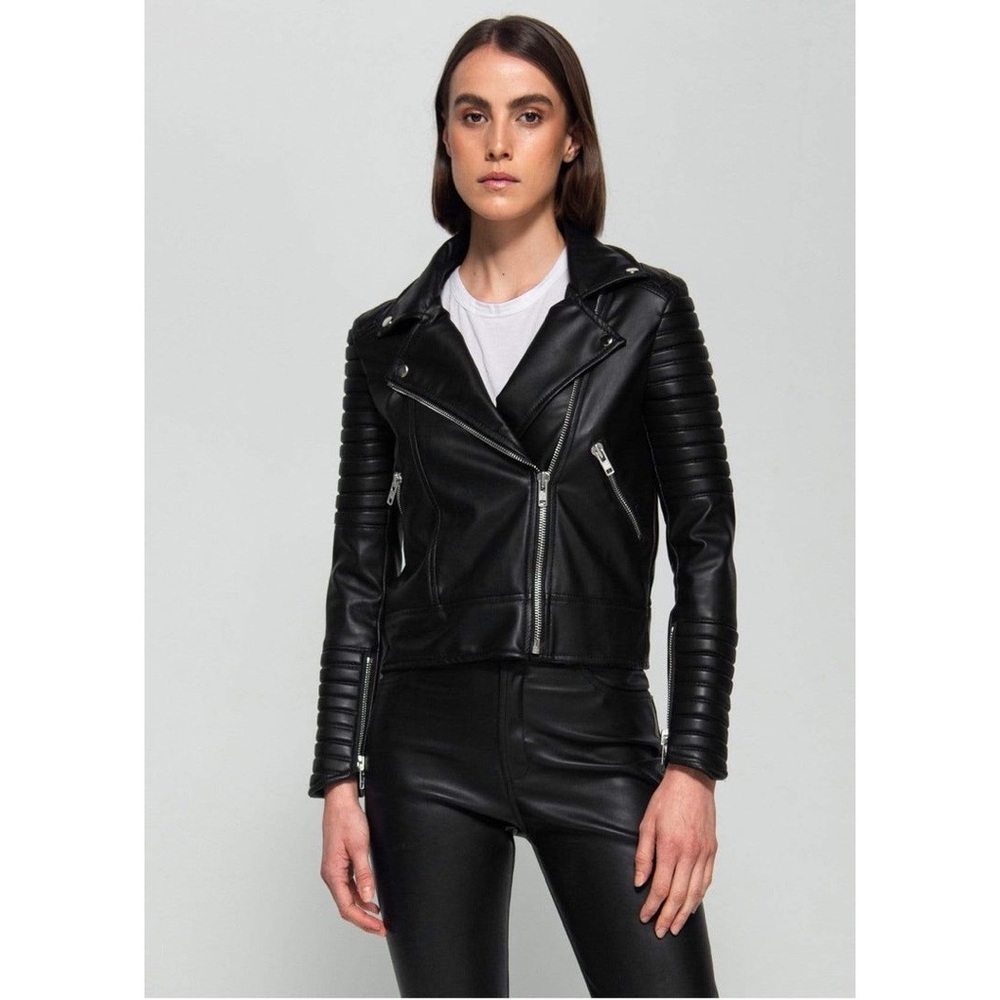 DAUNTLESS NYC | Vegan Leather Moto Biker Jacket in Black | S - Picture 4 of 14